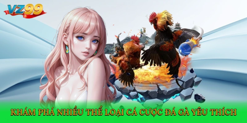 Khám phá nhiều thể loại cá cược đá gà yêu thích
