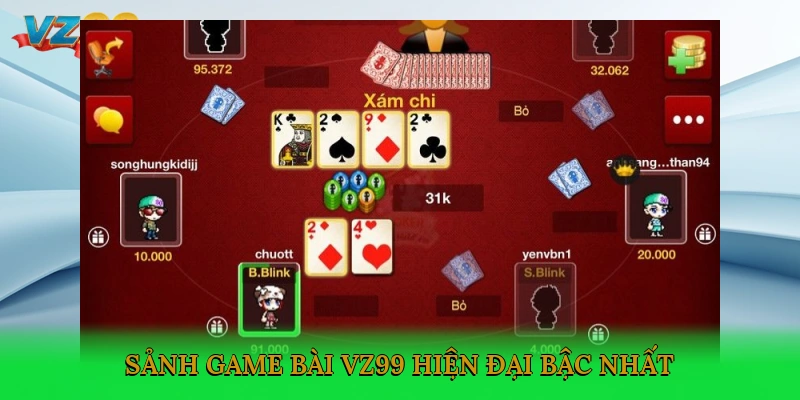 Sảnh game bài VZ99 hiện đại bậc nhất